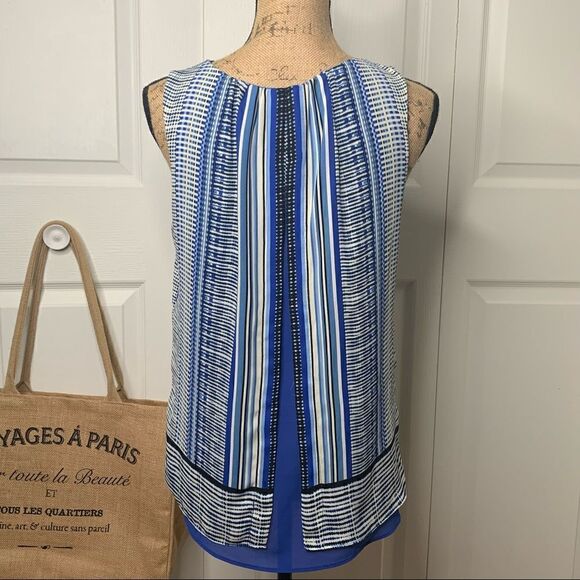 ▫️ROSE & OLIVE Multi-colored Striped Flowy Layered Tank Women’s Top | Size Small - Picture 4 of 13